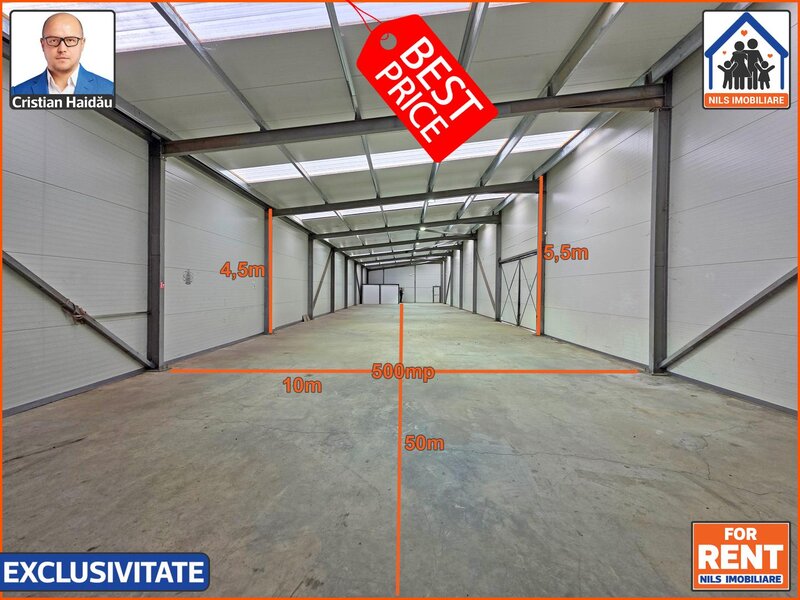 Afumati IF, E85 si Macului, 2 x hala 500 mp, 3,2 E/mp, utilitati,