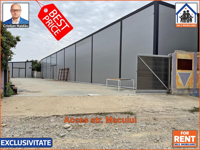 Afumati IF, E85 si Macului, 2 x hala 500 mp, 3,2 E/mp, utilitati,