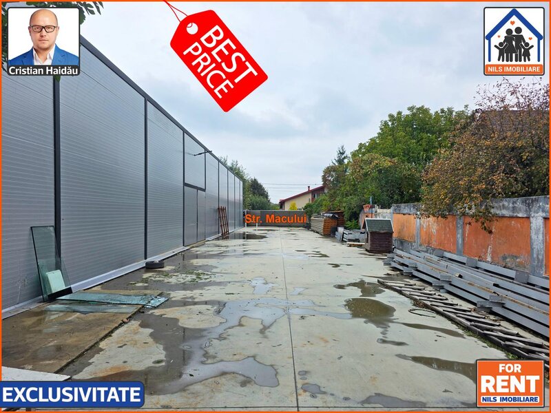 Afumati IF, E85 si Macului, 2 x hala 500 mp, 3,2 E/mp, utilitati,