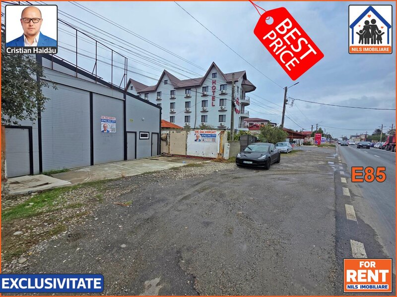 Afumati IF, E85 si Macului, 2 x hala 500 mp, 3,2 E/mp, utilitati,